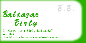 baltazar birly business card
